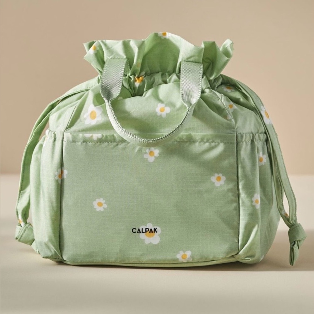 Calpak Lunch Bag, Light Green Daisy
